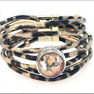 Leather snap bracelet Handmade 20mm snap SB20